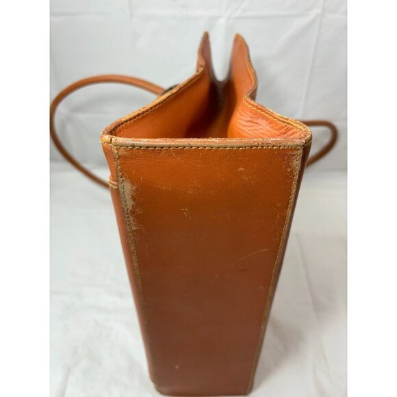 PERRY ELLIS Leather Shoulder Bag Purse Pockets TAN - Picture 10 of 16